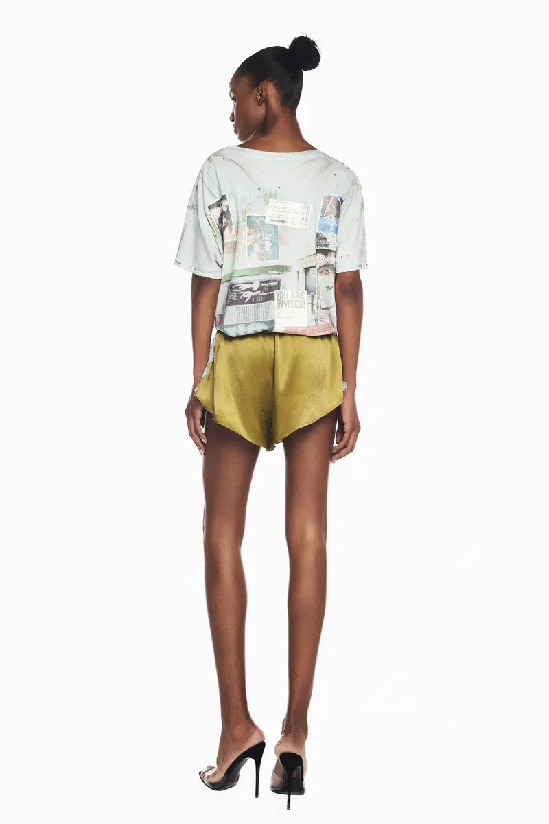 Foto Shorts Cetim Renda Ballet Verde
