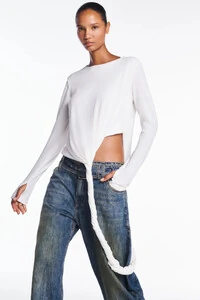 Calça Jeans Amarelada Perna Azul