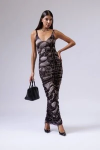 Vestido franzido tule