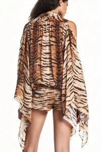 mini shorts drapeado georgete tigre