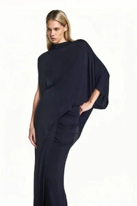 Blusa kaftan assimétrica malha