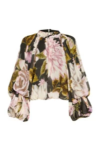 Blusa ampla gola alta manga morcego