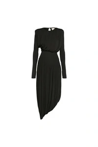 Vestido longo manga longa saia
