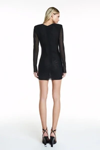 Vestido Curto M/l Tule Fogo Metais