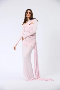 Vestido Longo Transpasses Manga