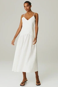 Vestido linho evase