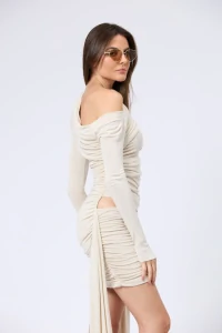 Vestido Curto Transpasses Manga