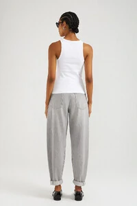 Calca Balloon Gris Denim