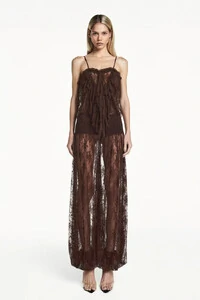 Regata alça babados frontais