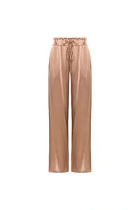 Calça cós elástico cetim