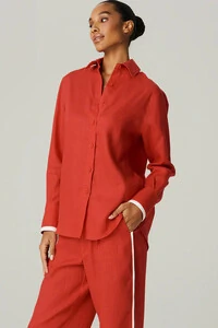 Camisa Linho Over Bicolor