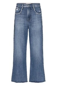 Calça loose cropped tachas