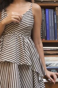 Vestido Ponta Veronica listrado