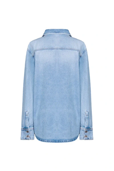 Foto Camisa Denim Lavagem Clara