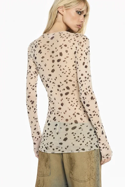 Foto Blusa Manga Longa Tule Dálmata