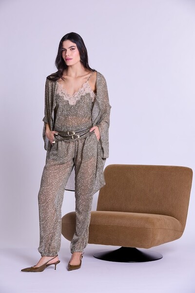 FotoCalça Aladim Elástico Chiffon Botik Floral