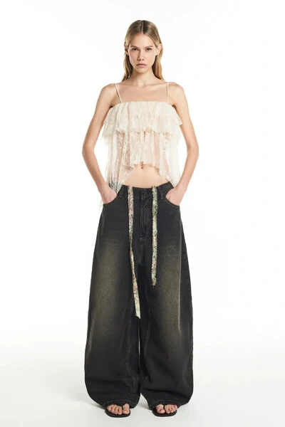 Foto Calça perna ampla balloon jeans