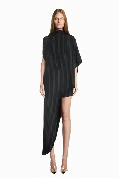 Foto Blusa Kaftan Assimétrica A Fio Heavy risca de giz