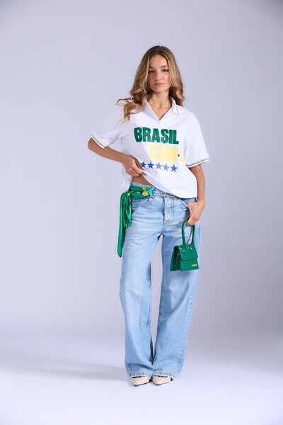 Foto Blusa Pólo Manga Curta Brasil Botik