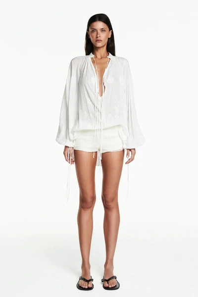 Foto Mini shorts drapeado renda