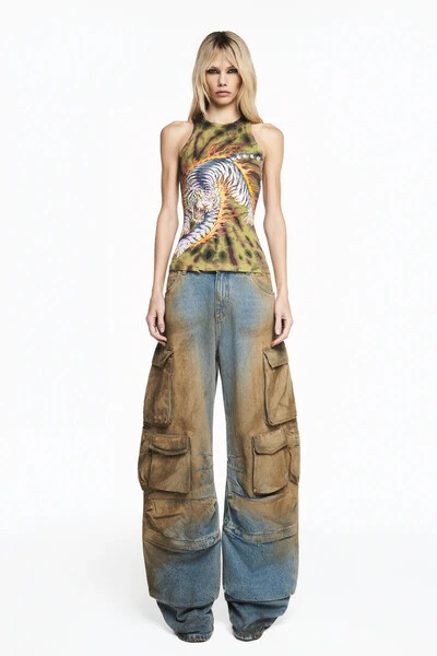 Foto Calça Dirty Jeans Múltiplos Bolsos