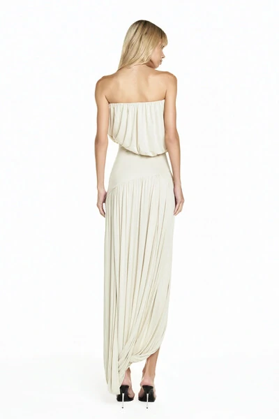 FotoVestido Tomara Que Caia Saia Torcida Bege Pp