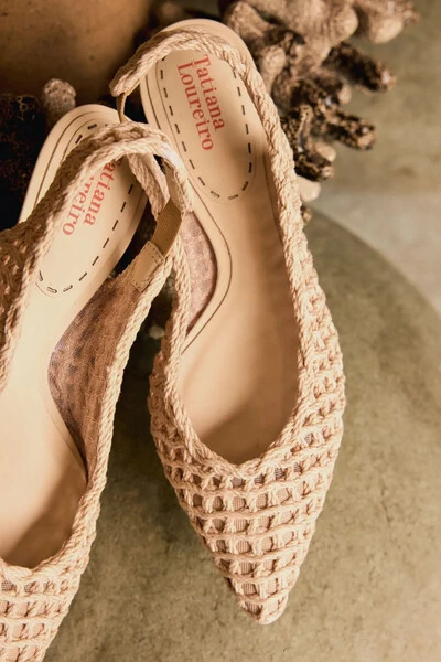 Foto Scarpin Slingback ponto Trico