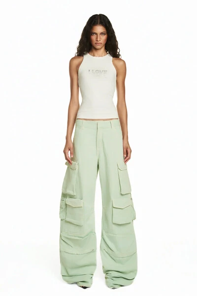 Foto Calça Cargo Múltiplos Bolsos Verde 36