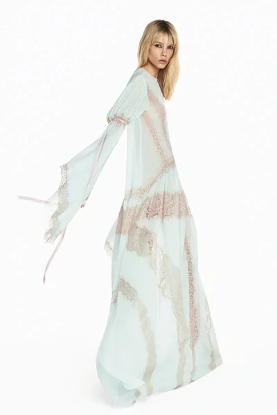 FotoVestido Longo Manga Longa Chiffon