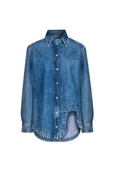 Foto Camisa Jeans Recorte Frontal Denim