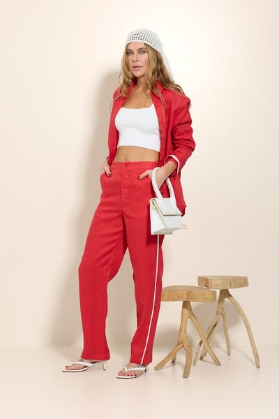 Foto Calça Linho Bicolor