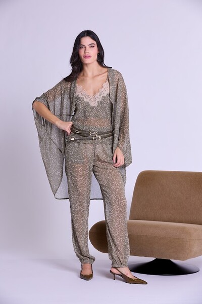 Foto Calça Aladim Elástico Chiffon Botik Floral