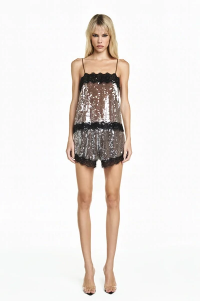 Foto Shorts Elástico Cós Paetê Marrom G