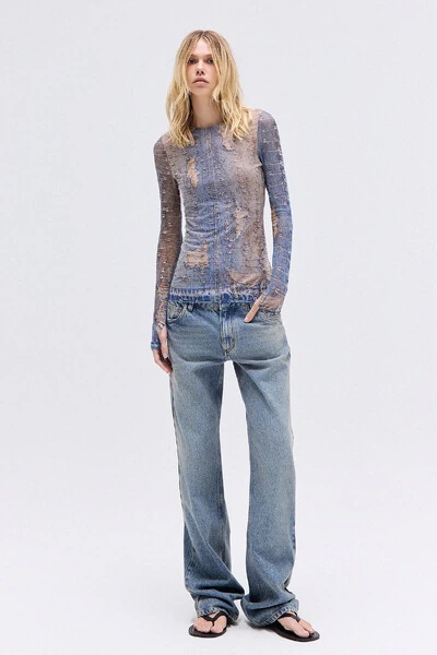 Foto Calça Jeans perna reta cintura