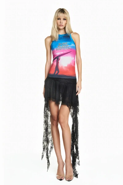 Foto Regata Lycra Surf Rosa Estampado M