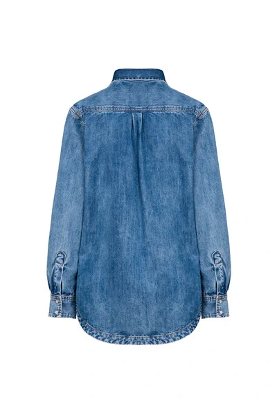 FotoCamisa Jeans Recorte Frontal Denim
