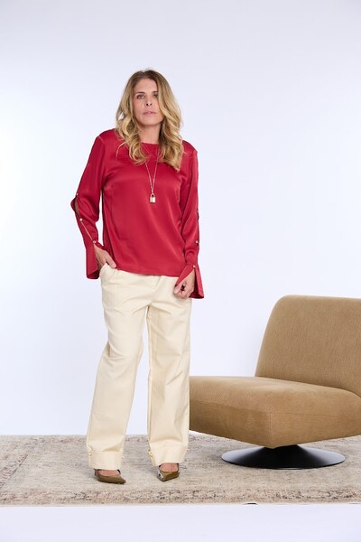 FotoBlusa Crepe Patou Botões Botik