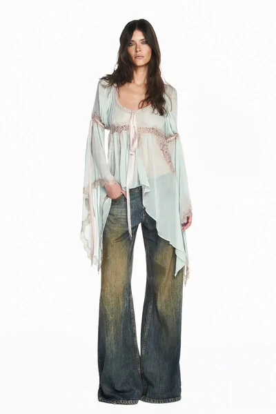 Foto Calça Jeans Dirty Flare Cintura