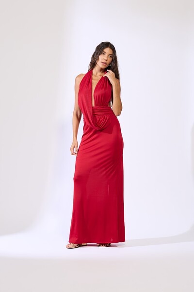 Foto Vestido longo jersey frente única Botik