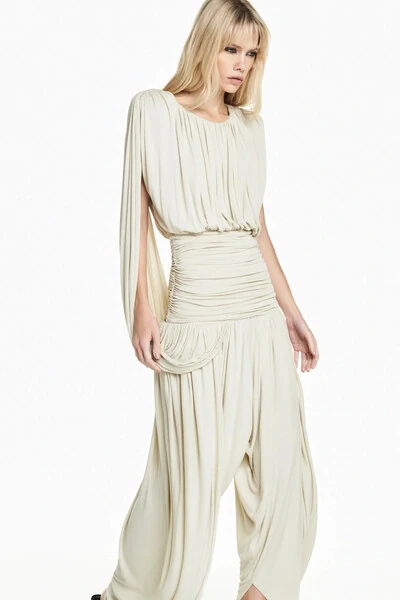 FotoMacacão Corpo Pala Drapeada Bege P