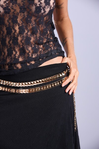 Foto Cinto Mini Escama Metal Botik Dourado