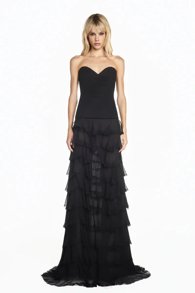 Foto Saia longa babados chiffon