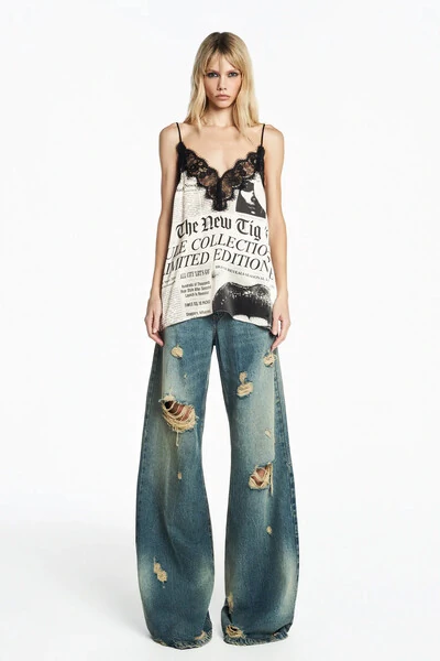 Foto Regata decote renda cetim jornal