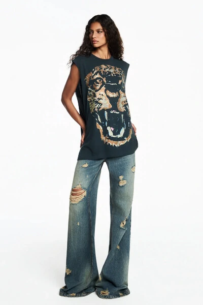 Foto Camiseta sem manga tigre pedra