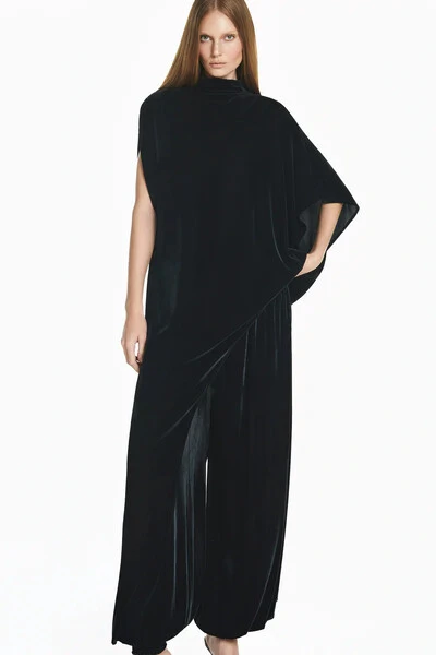 FotoBlusa Kaftan Assimétrica Veludo