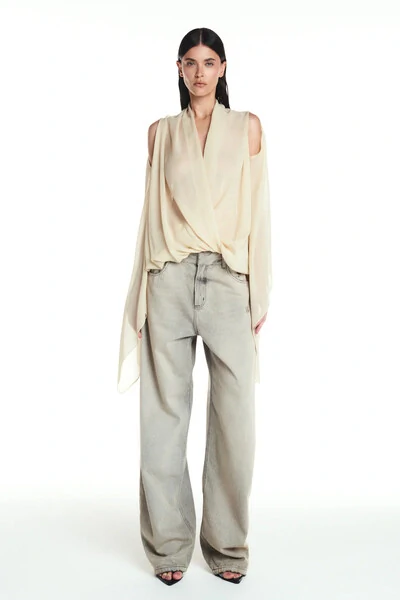 Foto Blusa decote transpasse elástico