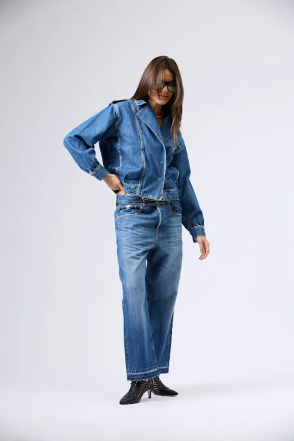 Calça Loose Cropped Jeans