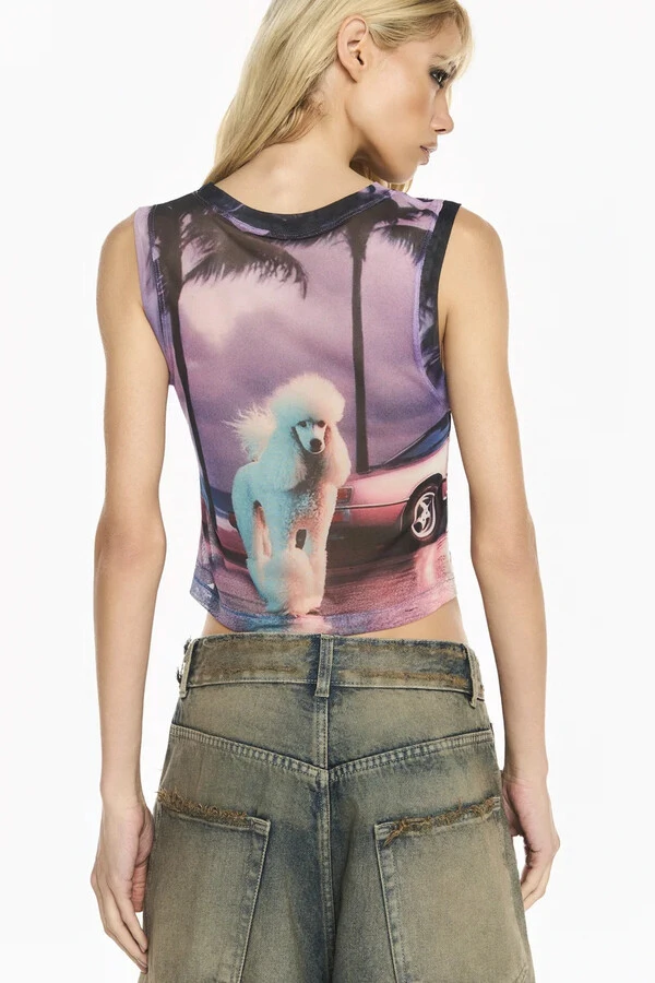 Blusa Sem Manga Tule Poodle