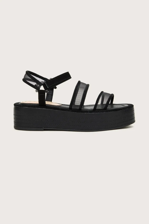 Sandália Flatform Double Tule