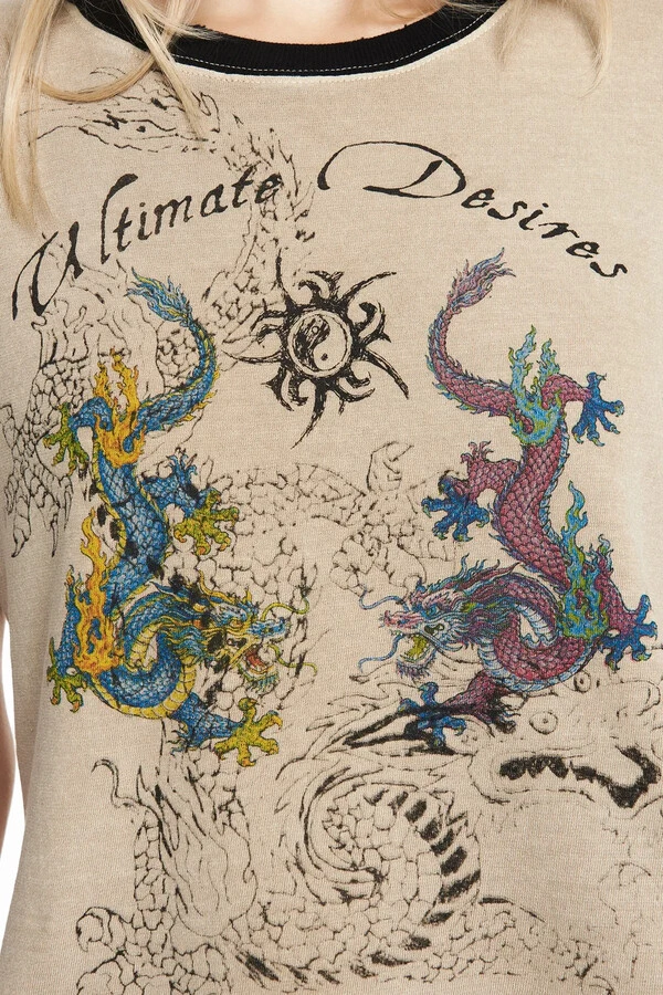 Camiseta Baby Look Tattoo Dragão